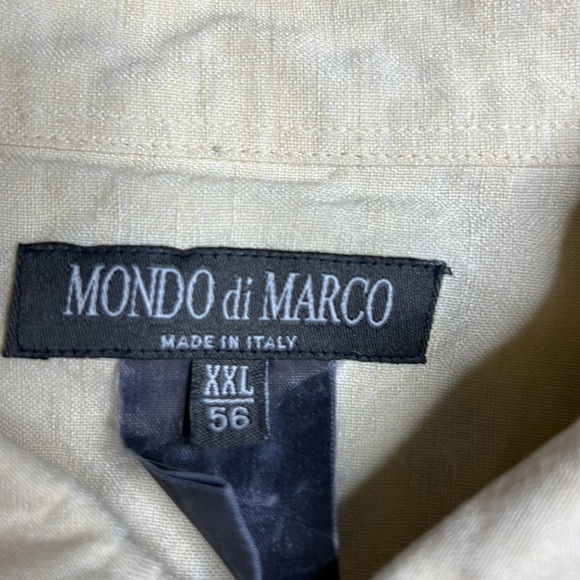 Mondo di Marco Men's Cream Lightweight Classic Casual Button Down Shirt - Picture 3 of 7